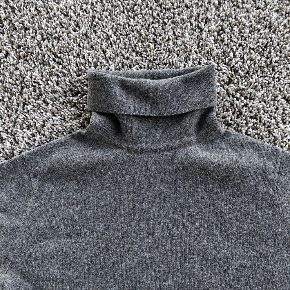 Burberry London Pure New Wool Short Sleeve Sweater Womens XS Gray Turtleneck Top - Picture 2 of 10